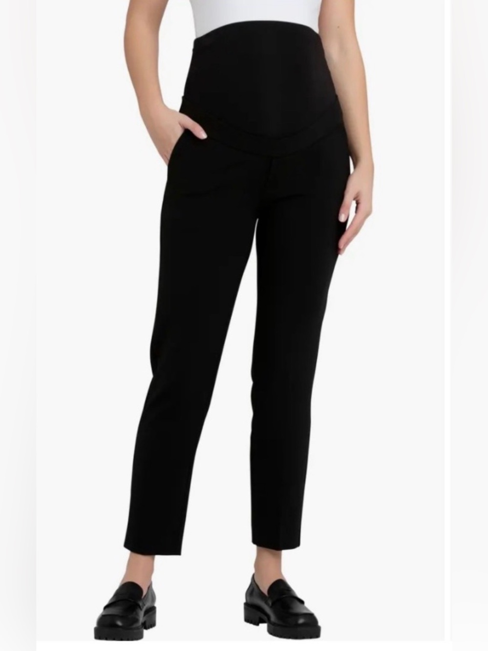 Ripe Maternity Pants Size Medium Pull On Black Ankle